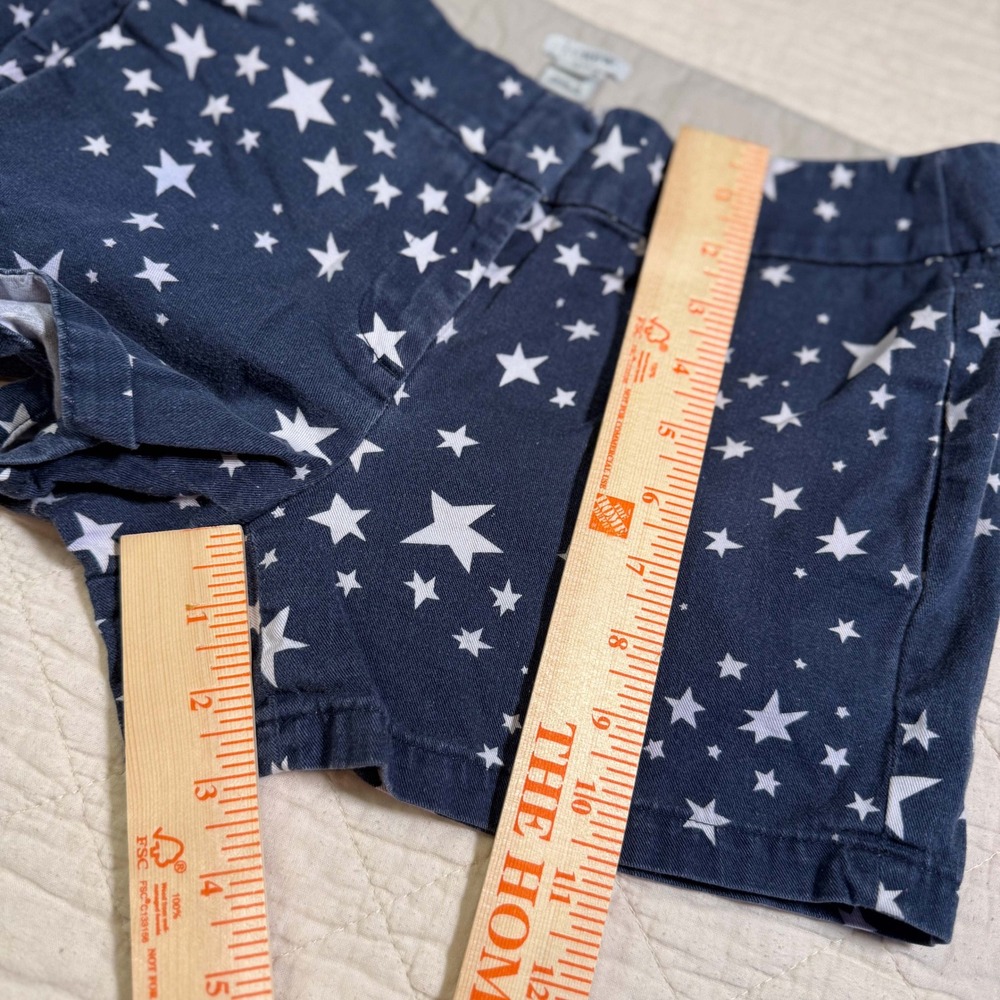 J.Crew Navy Blue Star Print Chino Shorts Size 0 H5169 Americana Celestial - Picture 3 of 6